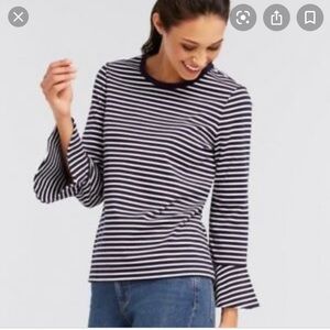 Draper James navy striped shirt